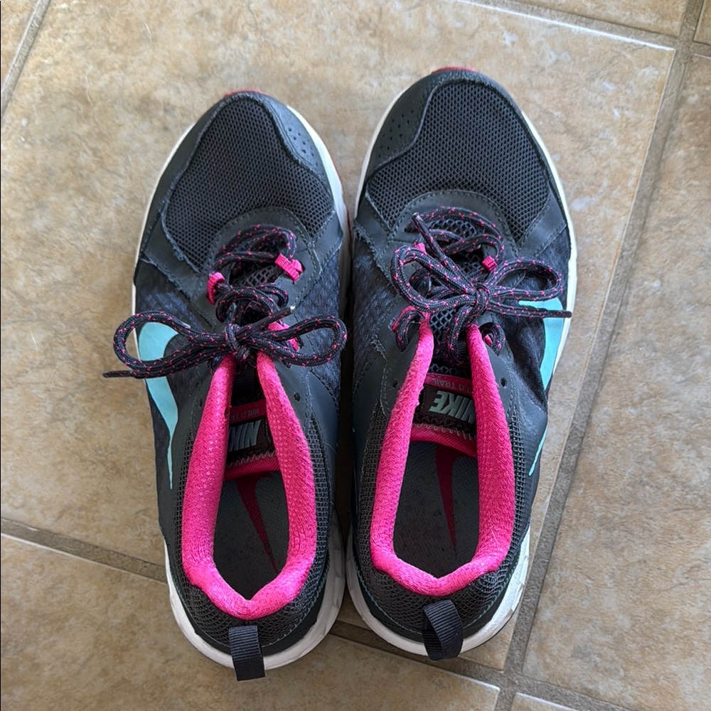 Nike Black and Pink Running Shoes